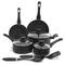 Oster Ashford 10-Piece Black Aluminum Nonstick Cookware Set